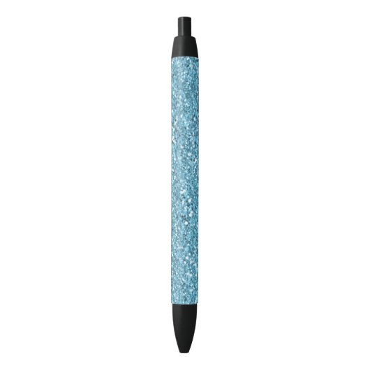 Sparkling Aqua Faux Glitter Zwarte Inkt Pen (Voorkant Verticaal)
