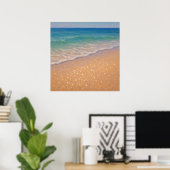 Sparkling Beach - Pastel Painting Seascape Poster (Thuiskantoor)