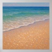Sparkling Beach - Pastel Painting Seascape Poster (Voorkant)