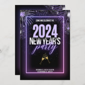 Sparkling Beginnings: Uitnodiging voor nieuwjaarsv (Voorkant / Achterkant)
