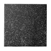 Sparkling Black Glitter Luxe Home Decor Tegeltje (Voorkant)