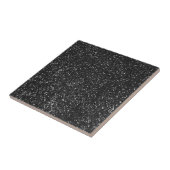Sparkling Black Glitter Luxe Home Decor Tegeltje (Zijkant)