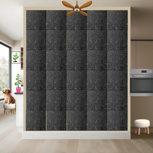 Sparkling Black Glitter Luxe Home Decor Tegeltje