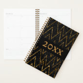 Sparkling Black Gold Chevron Nieuwjaar Planner (Display)