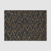 Sparkling Black Gold Chevron Nieuwjaarsverpakking Tissuepapier (Voorkant)