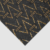 Sparkling Black Gold Chevron Nieuwjaarsverpakking Tissuepapier (Detail)