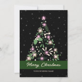 Sparkling Black Green Christmas Tree Corporate Feestdagenkaart (Voorkant)