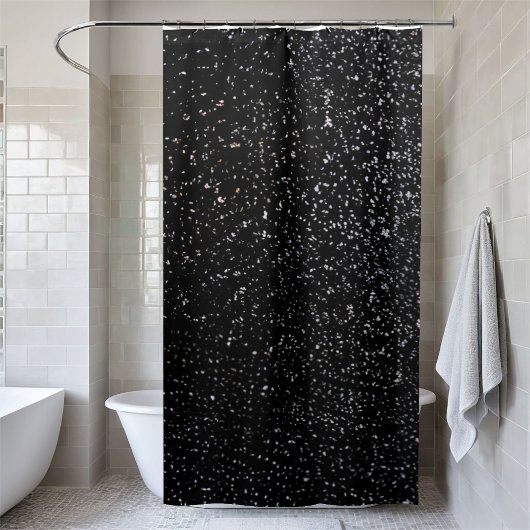 Sparkling Black Sequin Douchegordijn