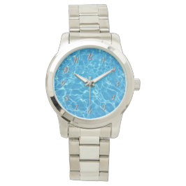 Sparkling Blauw Zwembad Blauw Water Horloge