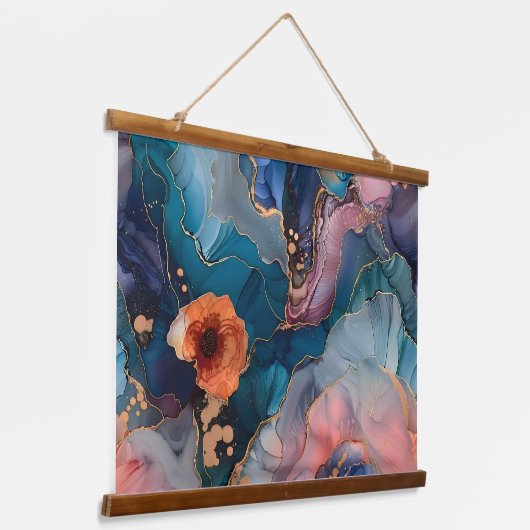 Sparkling Blossom Couture Botanical Hangend Wandkleed (Gebogen)