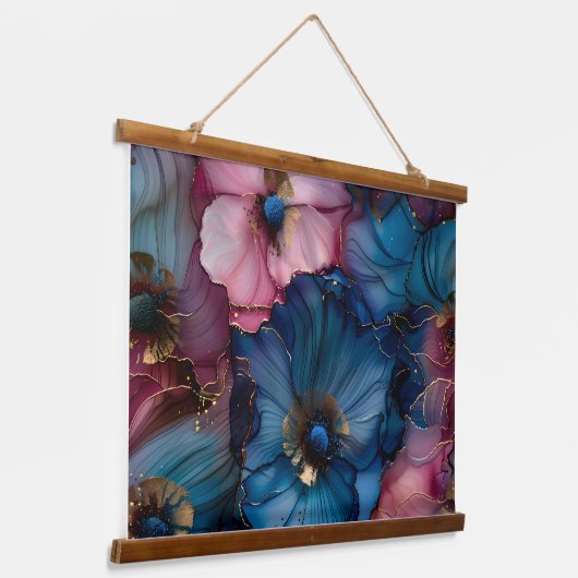 Sparkling Blossom Couture Botanical Hangend Wandkleed (Gebogen)