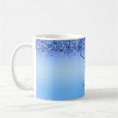Sparkling Blue Faux Glitter Sweet 16 Coffee Mok (Links)