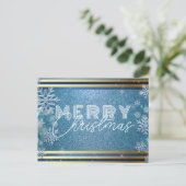 Sparkling Blue Frosty Winter Wonderland Kerstmis Feestdagenkaart (Staand voorkant)