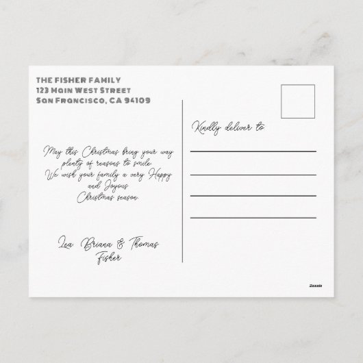 Sparkling Blue Frosty Winter Wonderland Kerstmis Feestdagenkaart (Achterkant)