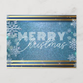Sparkling Blue Frosty Winter Wonderland Kerstmis Feestdagenkaart (Voorkant)