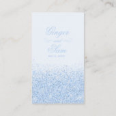 Sparkling Blue Glitter Wedding Registry Kaart (Achterkant)