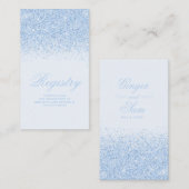 Sparkling Blue Glitter Wedding Registry Kaart (Voorkant / Achterkant)