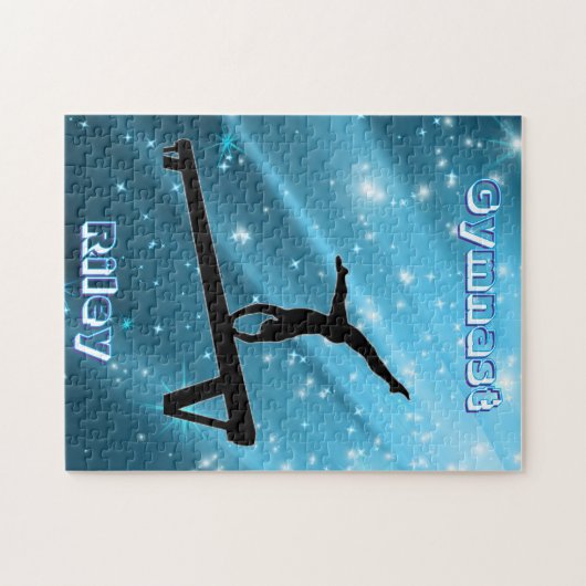 Sparkling Blue Gymnast Pose Legpuzzel (Horizontaal)