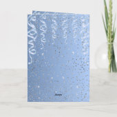 Sparkling Blue verjaardagstaart uitnodiging (Achterkant)