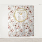Sparkling Blush Bloemrijke Verjaardagsfeest Achter Wandkleed (Voorkant)