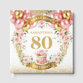Sparkling Blush Gold 80ste Verjaardag Wensen Boek (Voorkant)