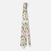 Sparkling Blush Roze & Groene Witte Bruiloft Stropdas (Voorkant)