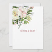 Sparkling Blush & White bruiloft uitnodiging (Achterkant)