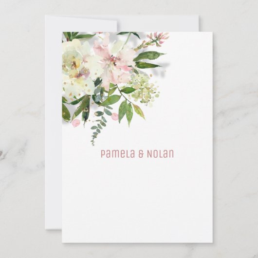 Sparkling Blush & White bruiloft uitnodiging (Achterkant)