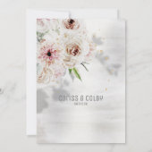 Sparkling Blush White & Greenery Wedding Uitnodigi Aankondiging (Achterkant)