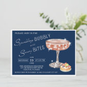 Sparkling Bubble en hartige Bites Happy Hour Kaart (Staand voorkant)