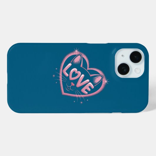 Sparkling Cat Love Case-Mate iPhone Case (Achterkant (horizontaal))