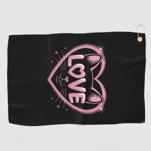 Sparkling Cat Love Golfhanddoek (Horizontaal)