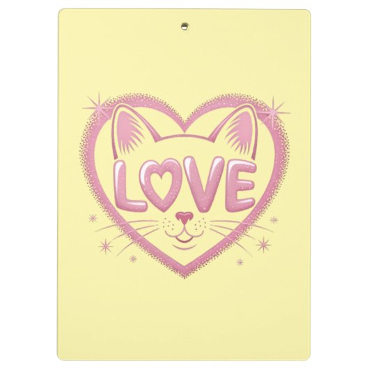 Sparkling Cat Love Klembord (Achterkant)