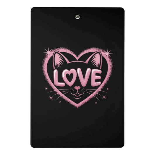 Sparkling Cat Love Mini Klembord (Achterkant)