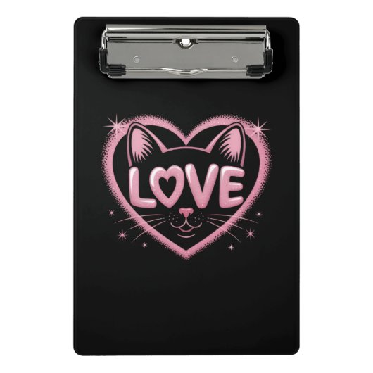 Sparkling Cat Love Mini Klembord (Voorkant)