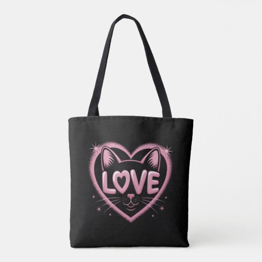 Sparkling Cat Love Tote Bag (Achterkant)