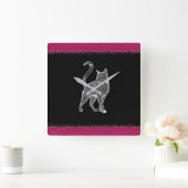 Sparkling Cat Vierkante Klok (Huis)