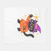 Sparkling Celestial Kat Witch Classic T-shirt Fleece Deken (Voorkant (Horizontaal))