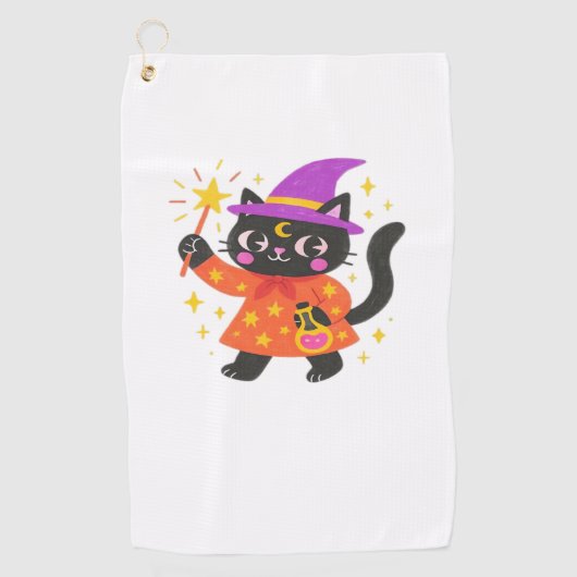 Sparkling Celestial Kat Witch Classic T-shirt Golfhanddoek (Voorkant)