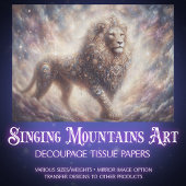 Sparkling Celestial Lion Spirit Decoupage Tissuepapier