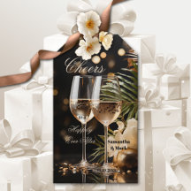Sparkling Cheers Feestelijke Trouwcadeau Label
