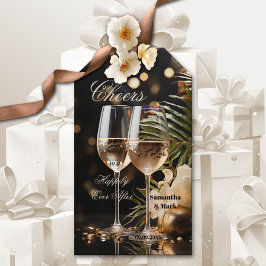 Sparkling Cheers Feestelijke Trouwcadeau Label Cadeaulabel