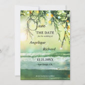 Sparkling Christmas Beach Foto Save the Date Kaart (Voorkant)