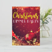 Sparkling Christmas Dinner Party Uitnodigen Kaart (Staand voorkant)