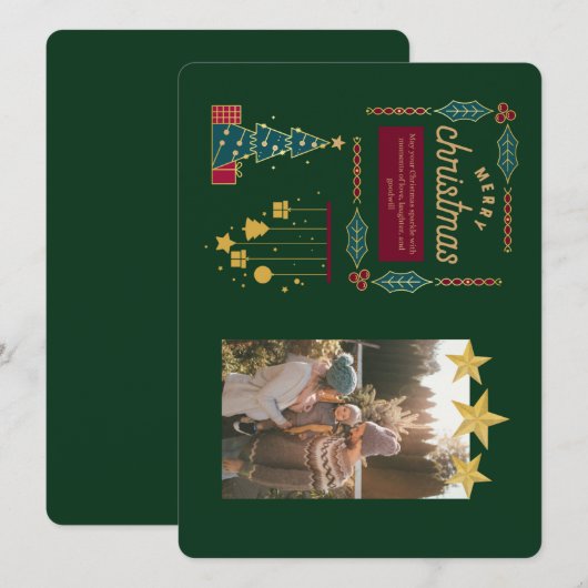 Sparkling Christmas Family Wenskaart Feestdagenkaart (Voorkant / Achterkant)