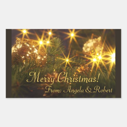 Sparkling Christmas Gift Label Sticker (Voorkant)