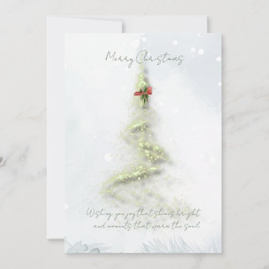 Sparkling Christmas Tree Flat Holiday Card Feestdagenkaart (Voorkant)