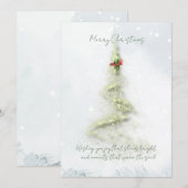 Sparkling Christmas Tree Flat Holiday Card Feestdagenkaart (Voorkant / Achterkant)