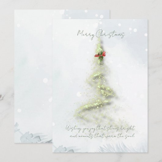 Sparkling Christmas Tree Flat Holiday Card Feestdagenkaart (Voorkant / Achterkant)