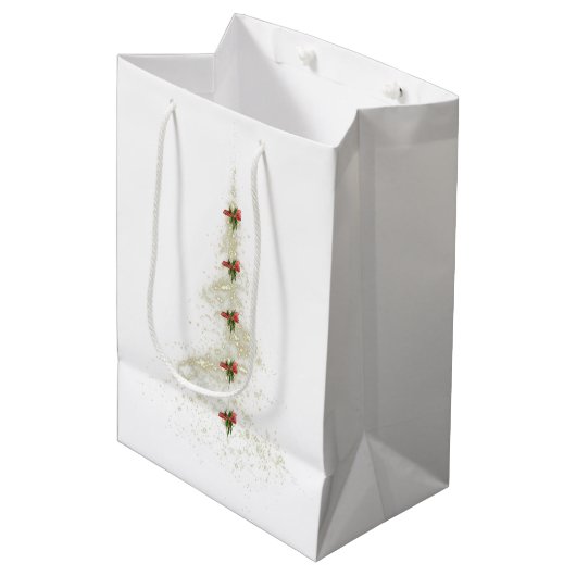 Sparkling Christmas Tree gift bag Medium Cadeauzakje (Voorkant Gekanteld)